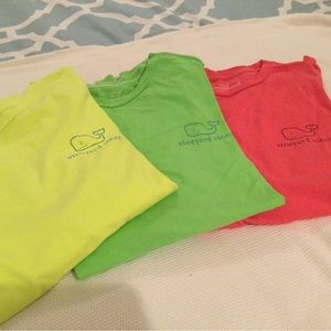 3 Mens Vineyard Vines Neon Colored L/S T-shirts - size xsmall